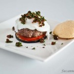 Eggplant Burger Stack & Pan de Yucca