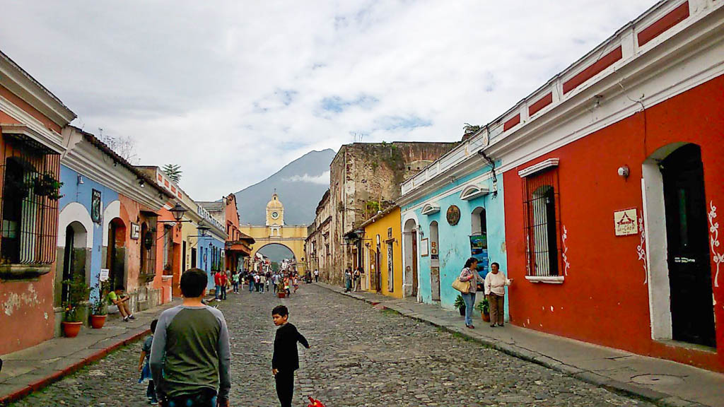 A typical street in Antigua - a world heritage site