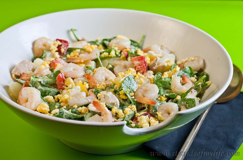 Low Fodmap Chicken Prawn salad 